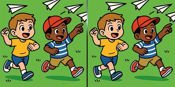 بازی فکری : تفاوت تصاویر پسر بچه های بازیگوش