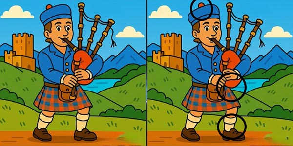 بازی فکری : سه تفاوت تصاویر مرد نوازنده