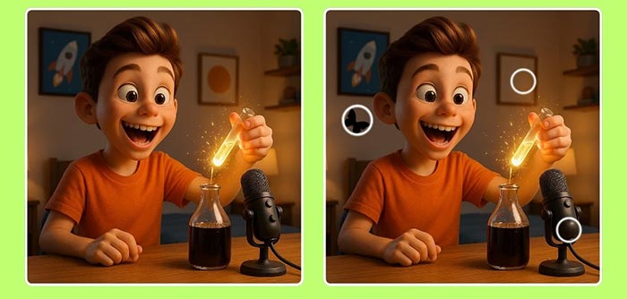 بازی فکری : تفاوت تصاویر پسر نابغه