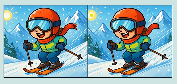 بازی فکری : 3 تفاوت تصویر قهرمان اسکی کجاست؟