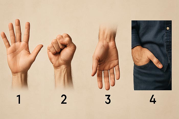 روانشناسی شخصیت یکی از دست‌ ها را انتخاب کنید